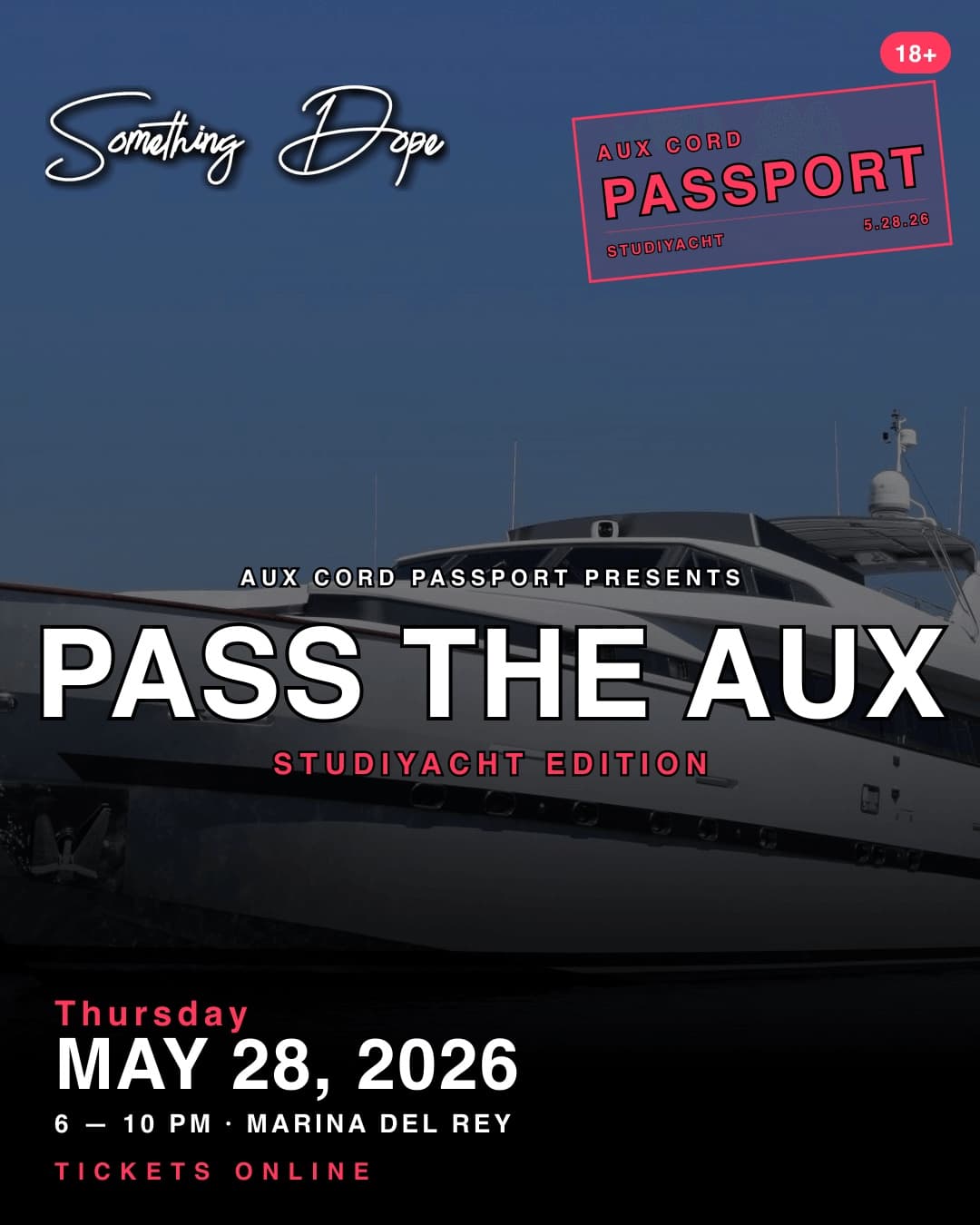 Studiyacht Pass The Aux- Sunset Cruise Edition